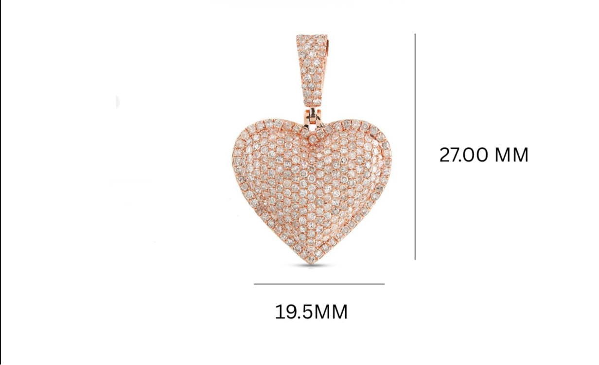Iced Out Diamond Heart Pendant