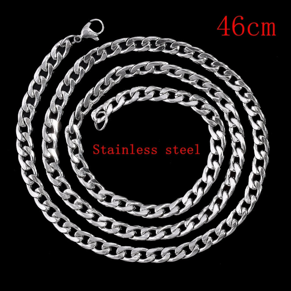 Men Women Necklace CZ Stainless steel Chain Necklace Pendant