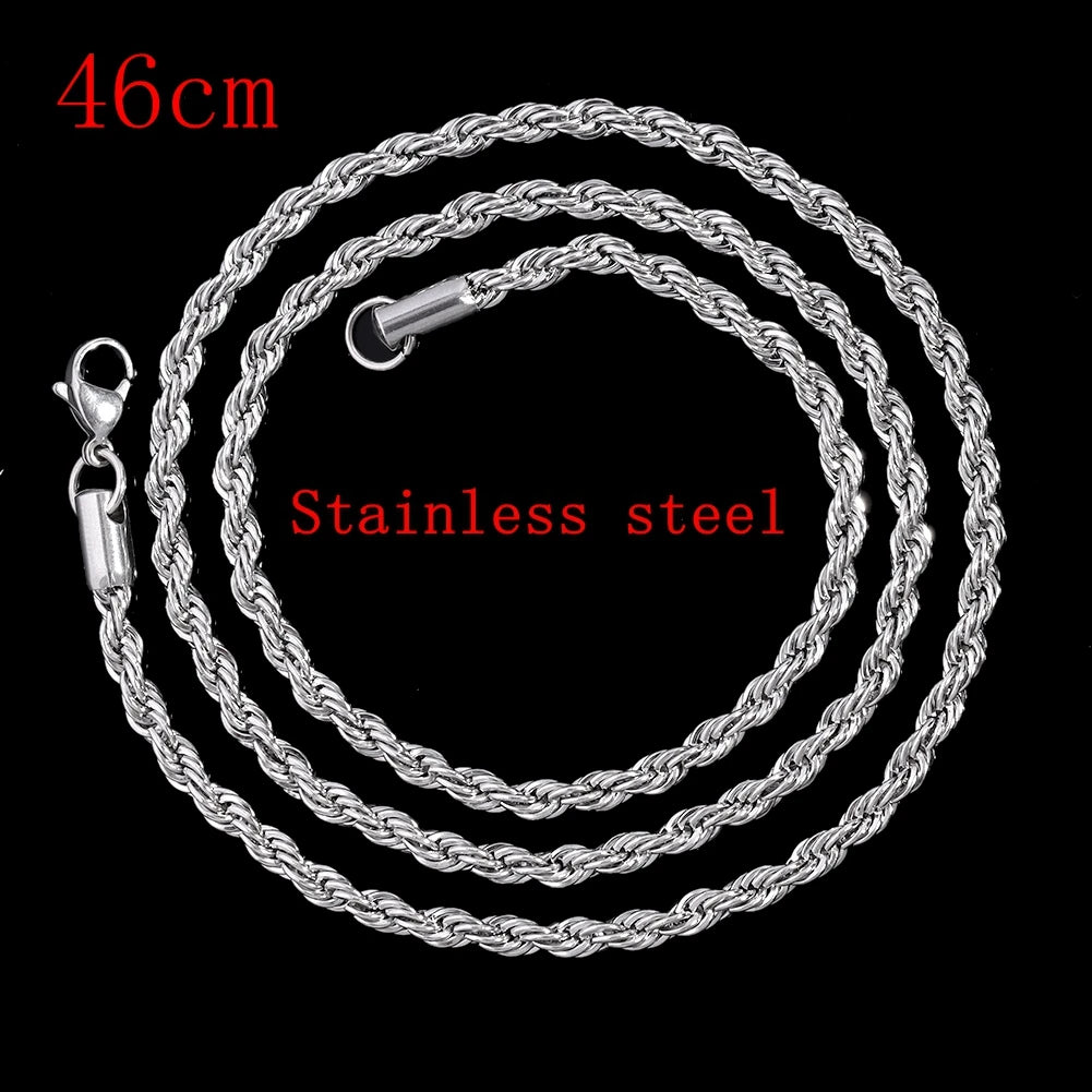 Men Women Necklace CZ Stainless steel Chain Necklace Pendant