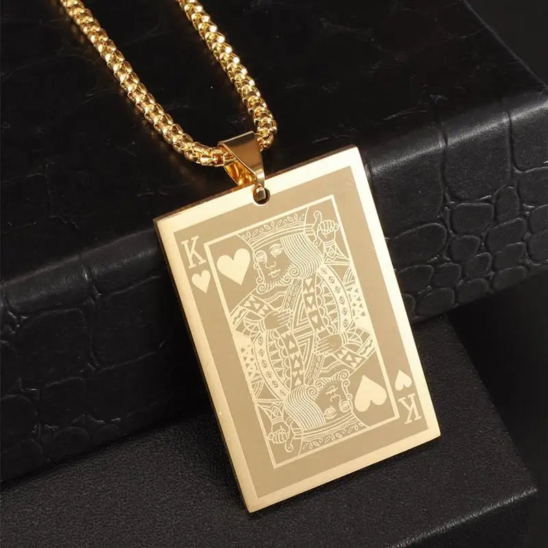 Gold Color Heart Playing Card