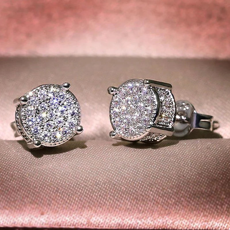 Stud Earrings Iced Out Zicron