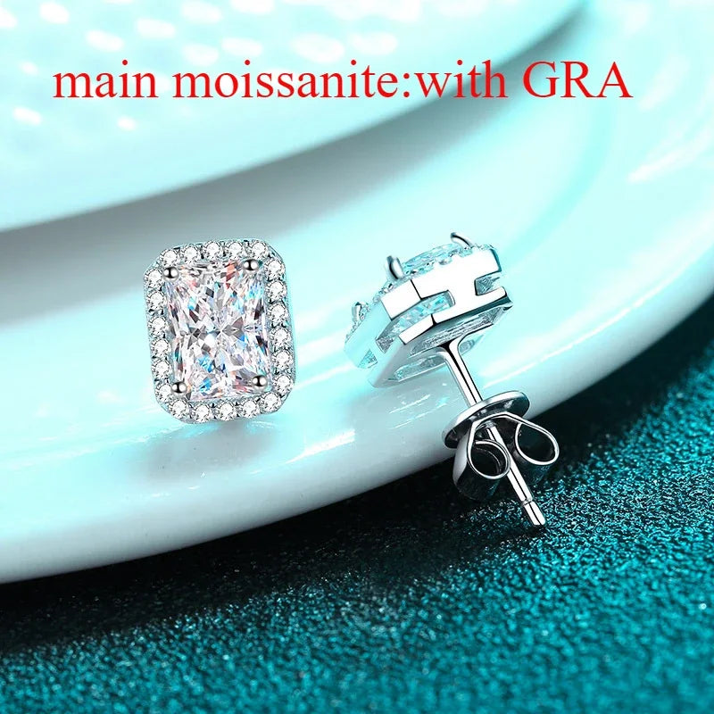 0.5CT 1CT 2CT Moissanite Stud Earrings