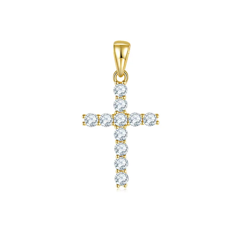 Moissanite Jewelry 925 Sterling Silver Cross Pendant D VVS