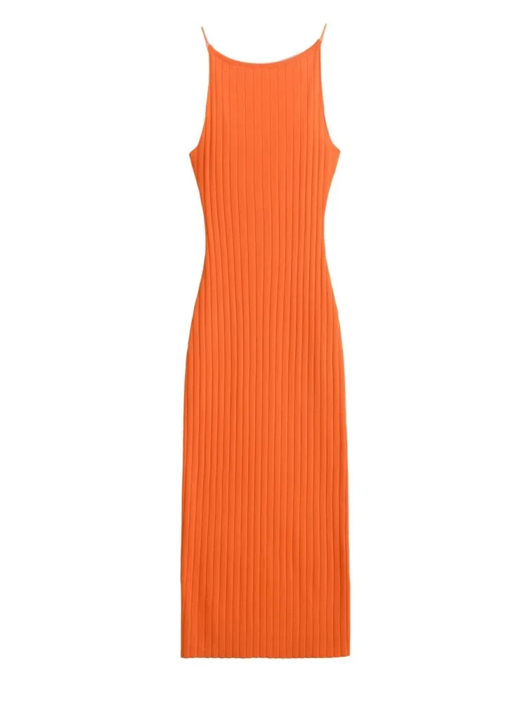 Thin Stretch Women Sliming Knitted Dress