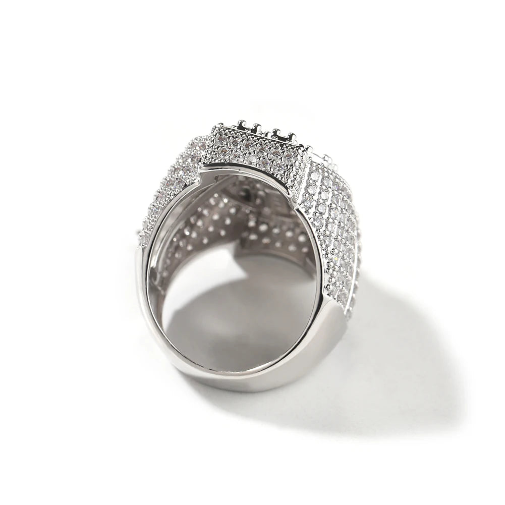 Full Iced Out $ Sign  Rings Micro Paved Out Cubic Zirconia Ring