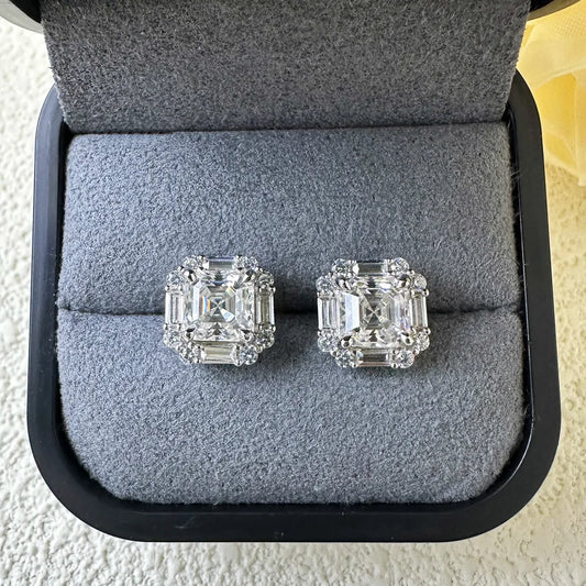 Moissanite Diamond Stud Earrings 925 Sterling Silver