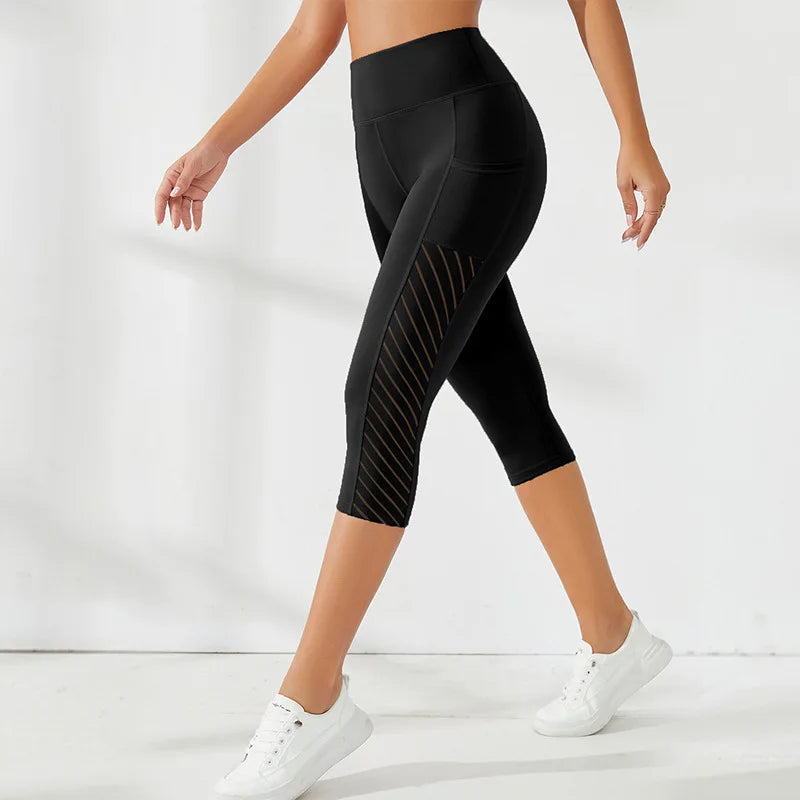 Yoga Shorts High Waist Pocket Sport Shorts