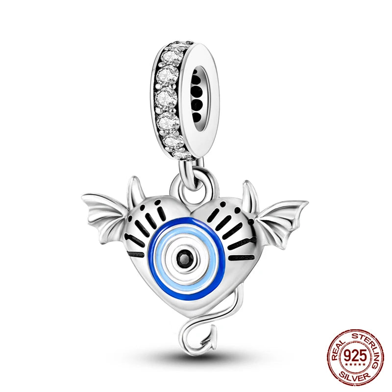 100% Real 925 Sterling Silver Classic Devil's Eye Charms