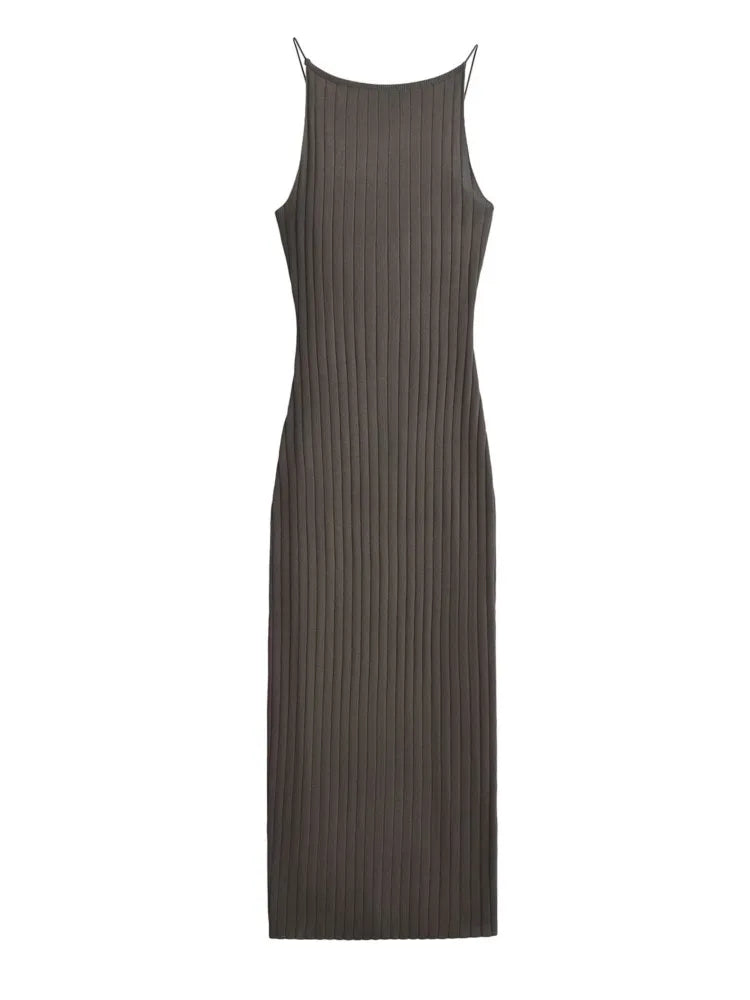 Thin Stretch Women Sliming Knitted Dress