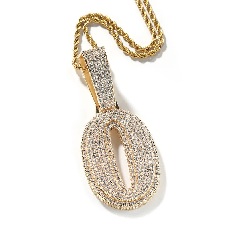 5A+ CZ lIce Out Big Numbers Pendants