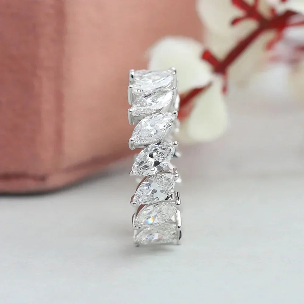 Marquise Cut Moissanite Eternity Ring Band