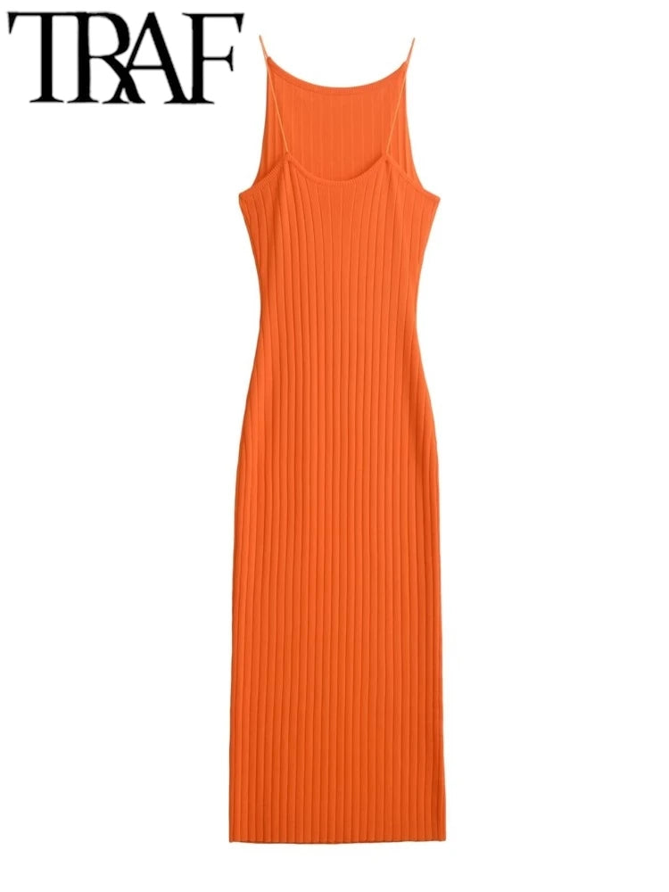 Thin Stretch Women Sliming Knitted Dress