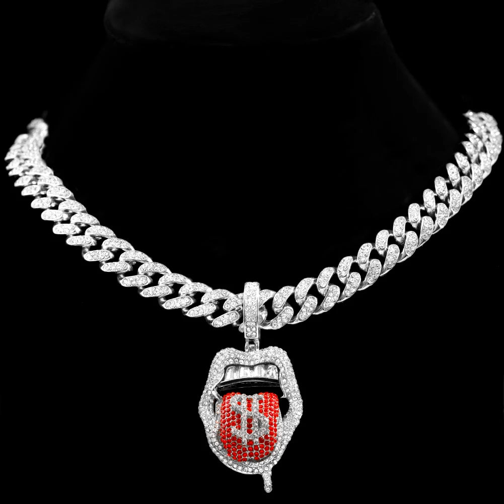 Men Women Necklace CZ Stainless steel Chain Necklace Pendant