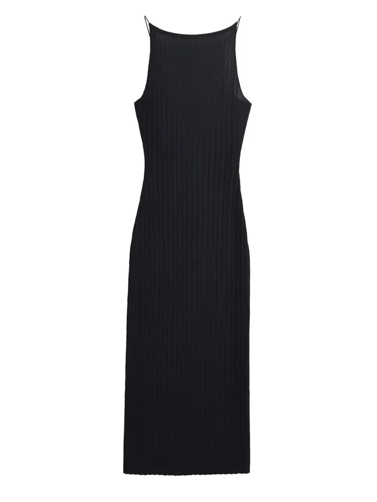 Thin Stretch Women Sliming Knitted Dress