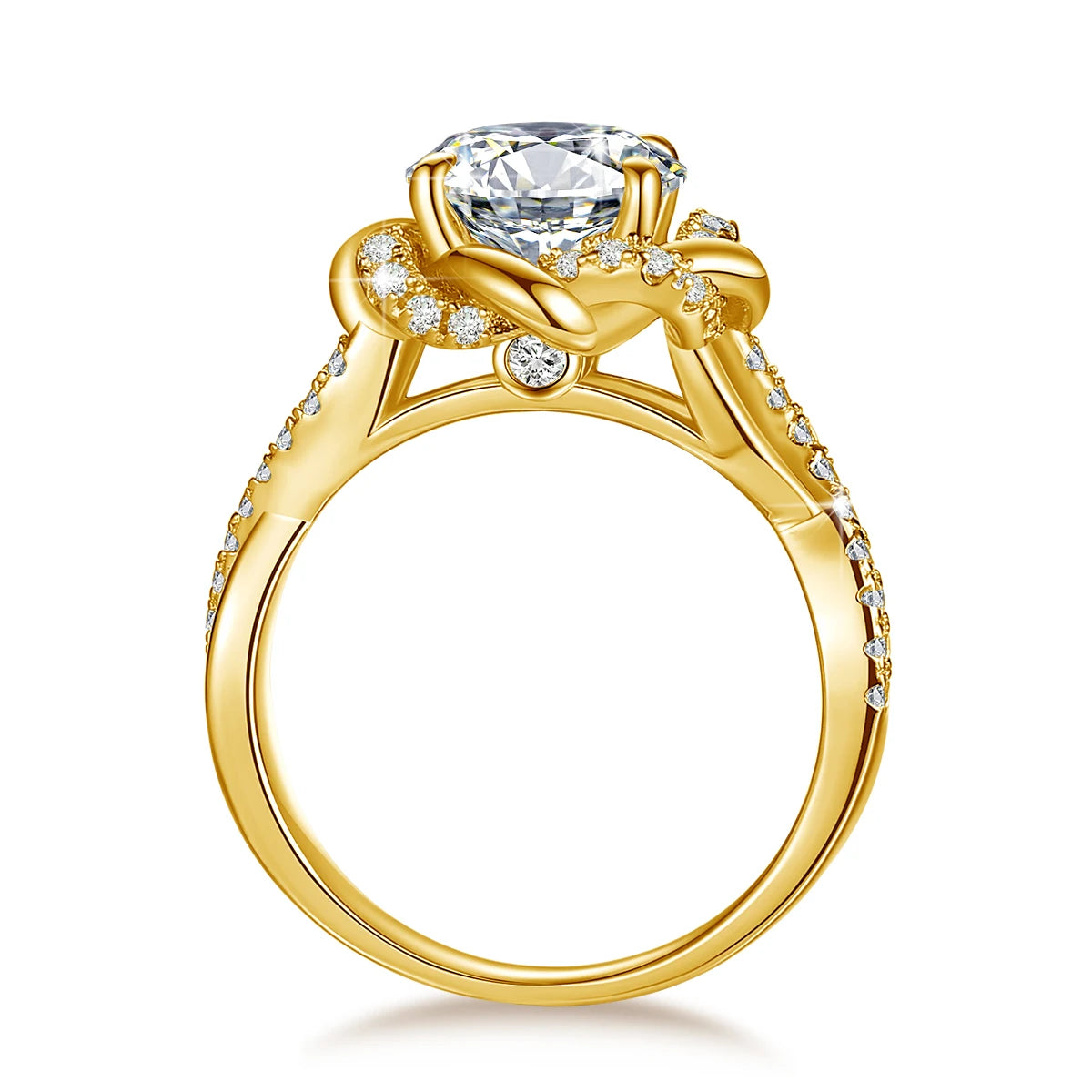 Szjinao Star Of David 3ct Moissanite Ring Yellow Gold With Certificate High Quality Wedding Party Jewelry For Women New Product