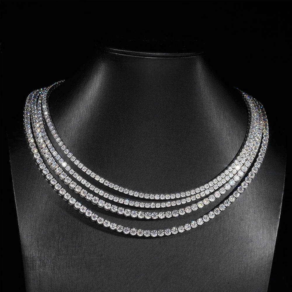 Stainless Steel Tennis Chain Necklace Iced Out
