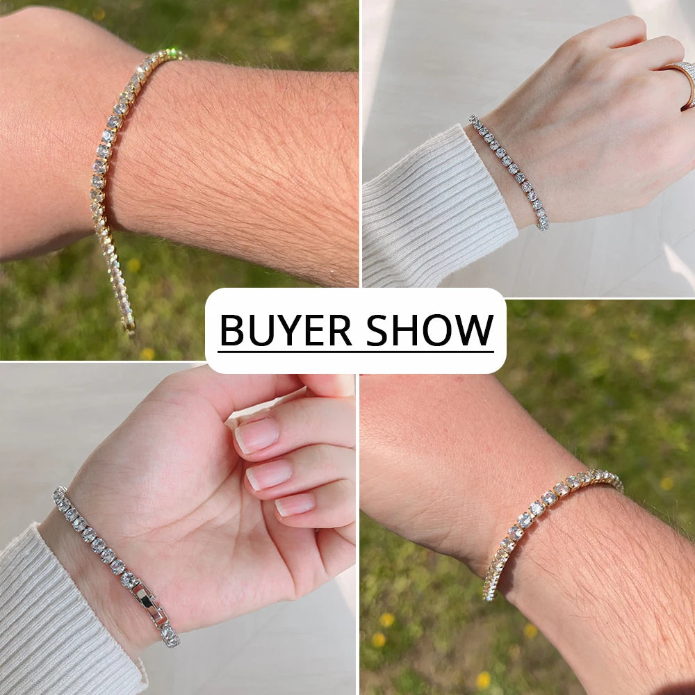 4mm Cubic Zirconia Tennis Bracelet