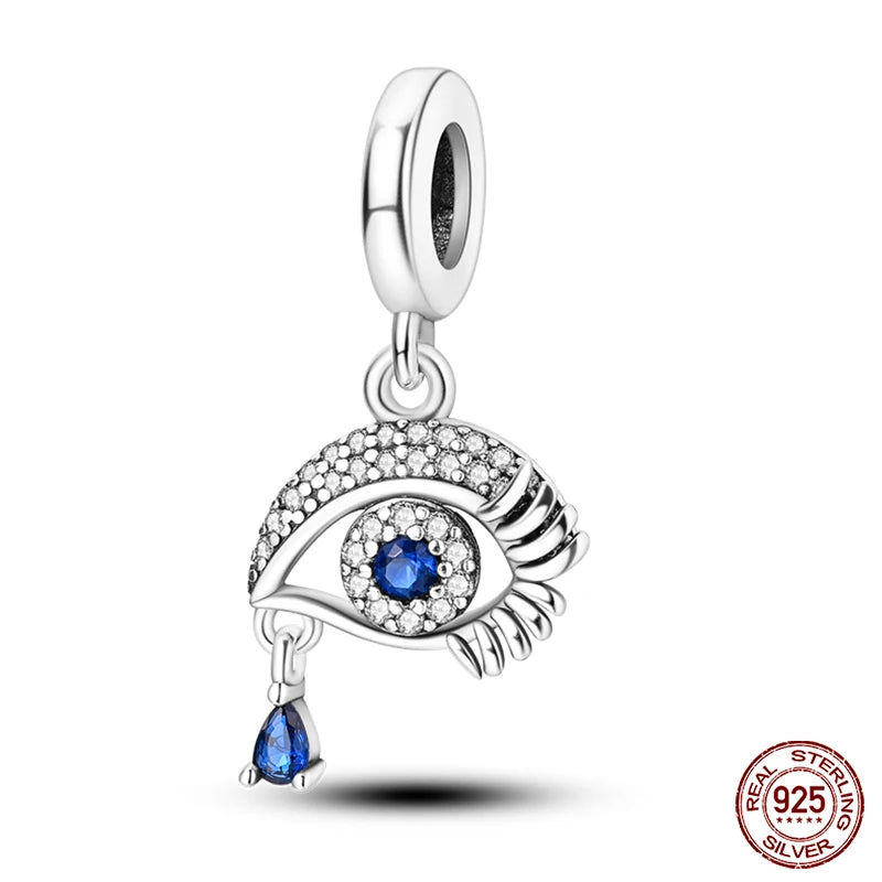 100% Real 925 Sterling Silver Classic Devil's Eye Charms