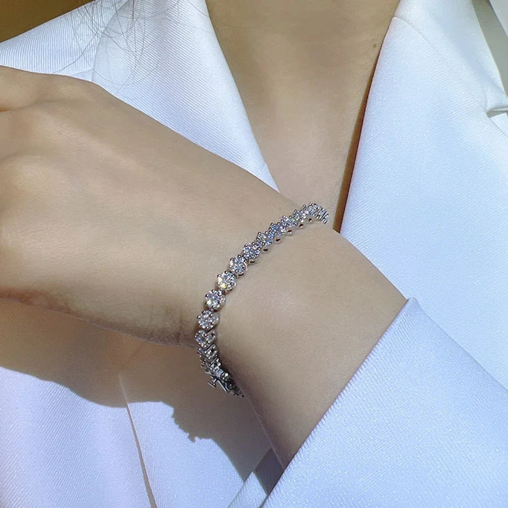 925 Sterling Silver Crafted Moissanite Bracelet
