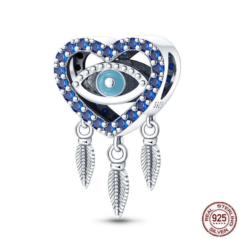 100% Real 925 Sterling Silver Classic Devil's Eye Charms