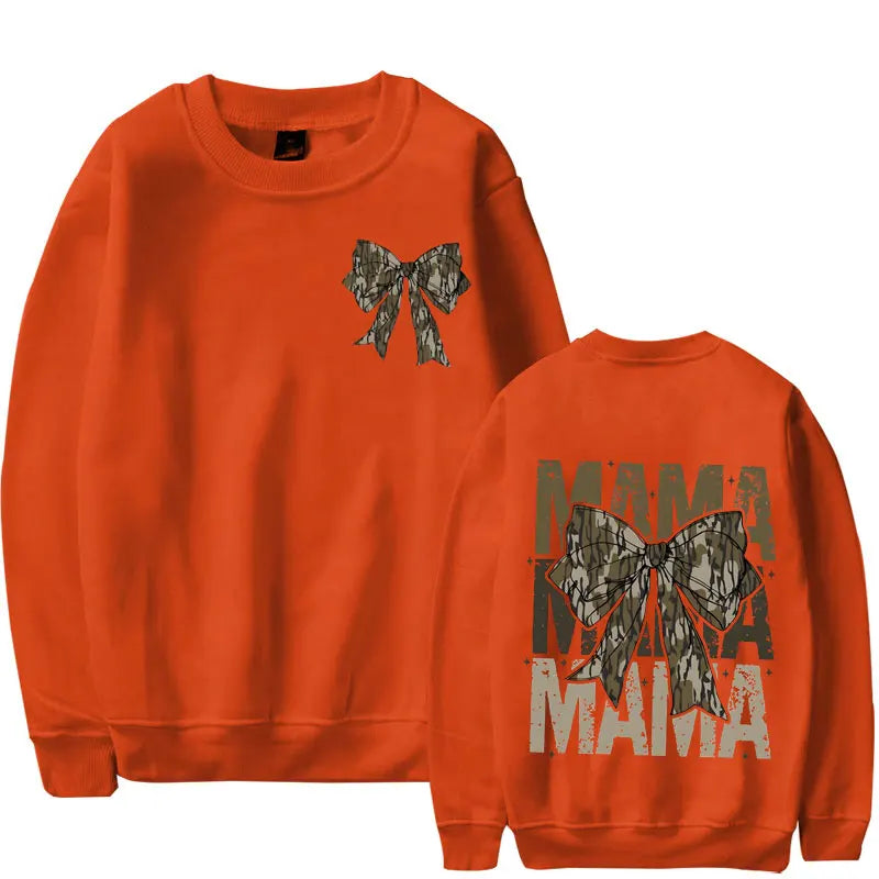 Mama Camo Bow Oversized Sweatshirts