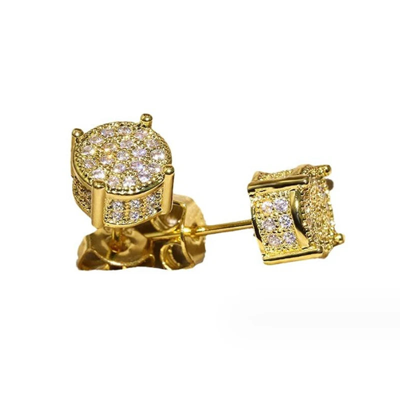 Stud Earrings Iced Out Zicron