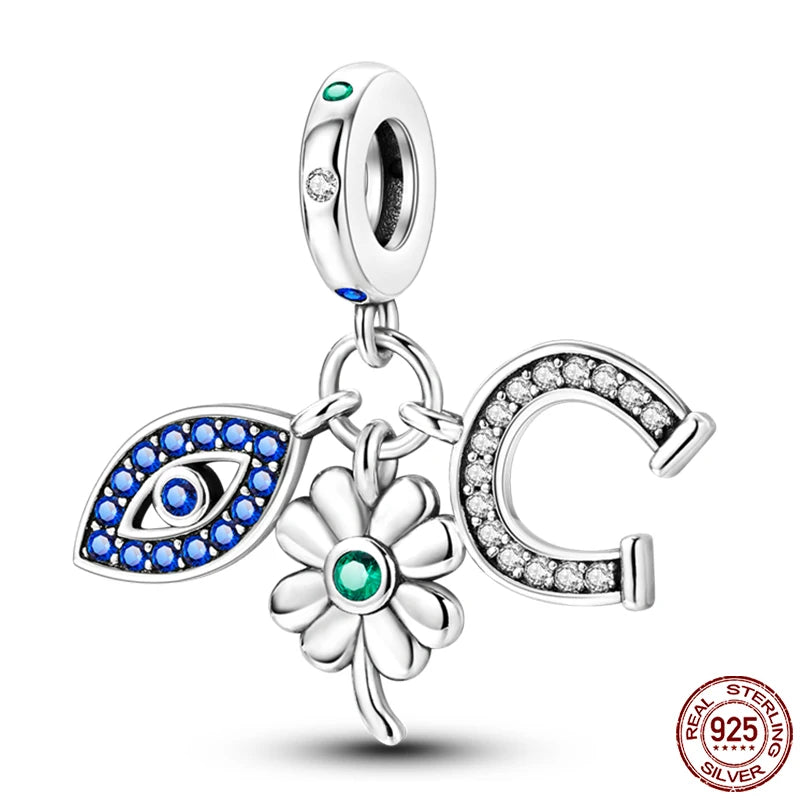 100% Real 925 Sterling Silver Classic Devil's Eye Charms