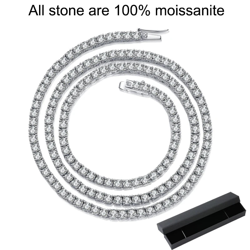 Full Moissanite Tennis Necklace 925 Sterling Silver