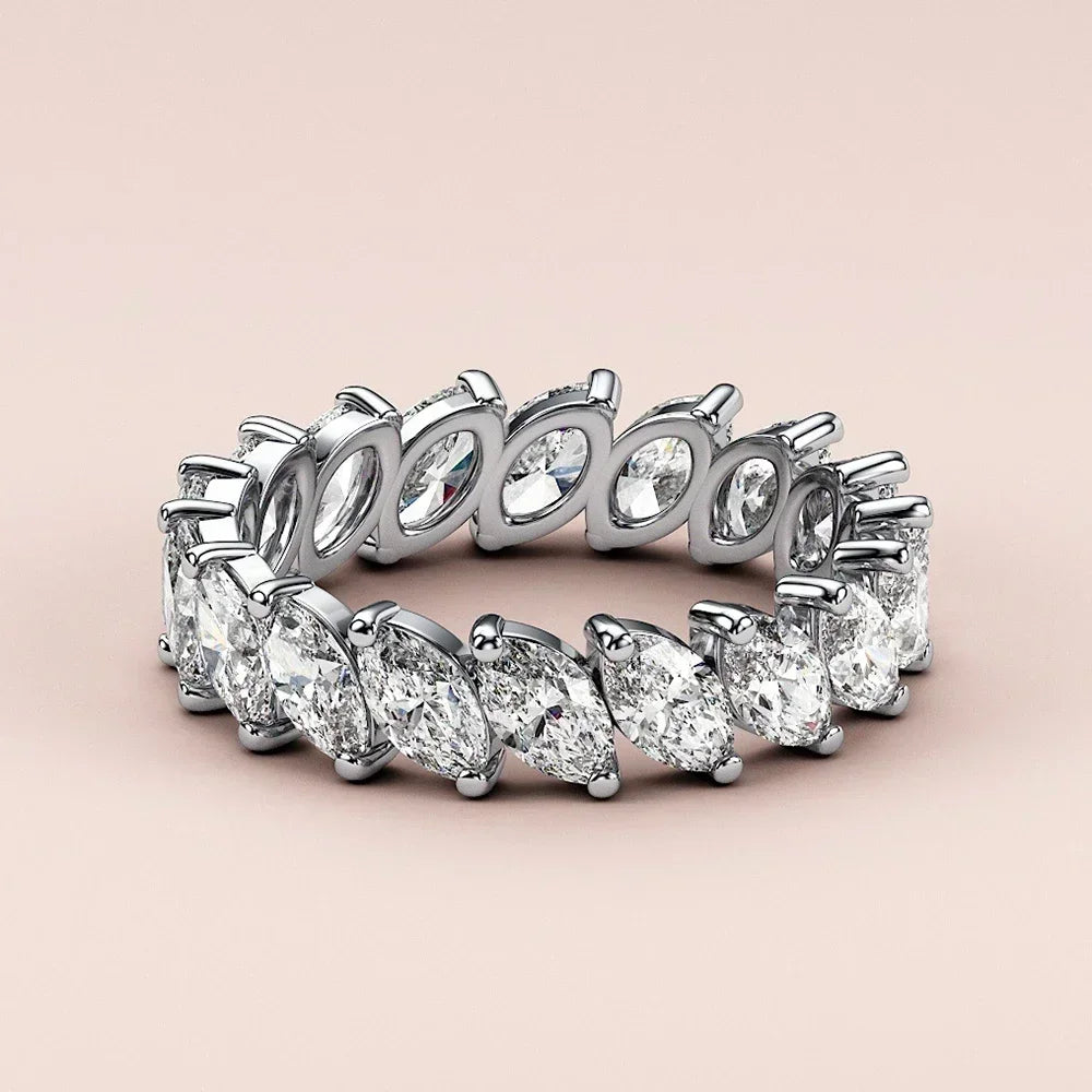 Marquise Cut Moissanite Eternity Ring Band