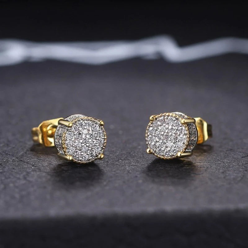 Stud Earrings Iced Out Zicron