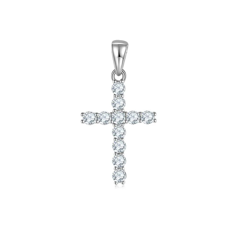 Moissanite Jewelry 925 Sterling Silver Cross Pendant D VVS