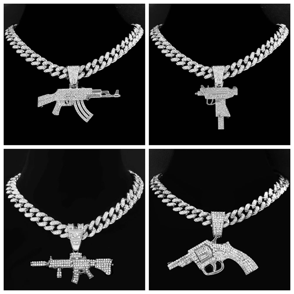 Men Women Necklace CZ Stainless steel Chain Necklace Pendant