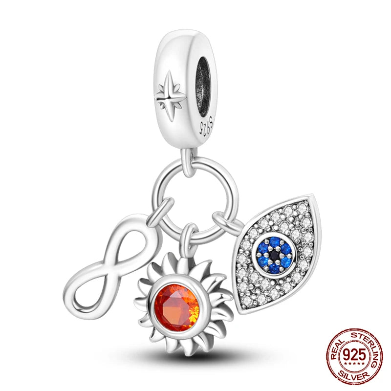 100% Real 925 Sterling Silver Classic Devil's Eye Charms