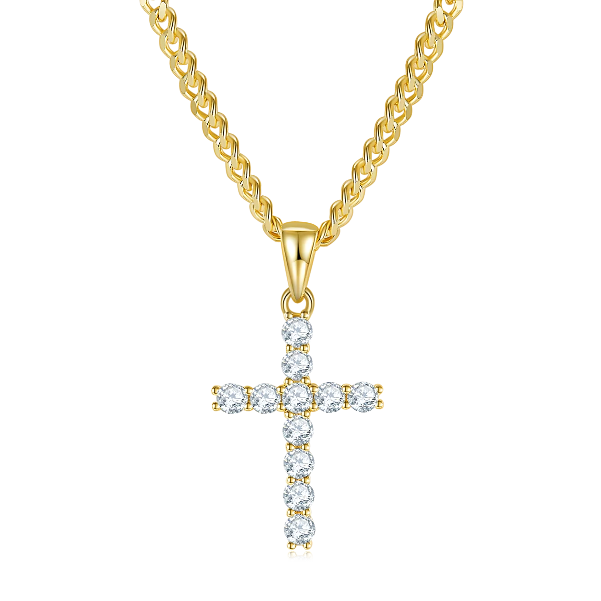 Moissanite Jewelry 925 Sterling Silver Cross Pendant D VVS