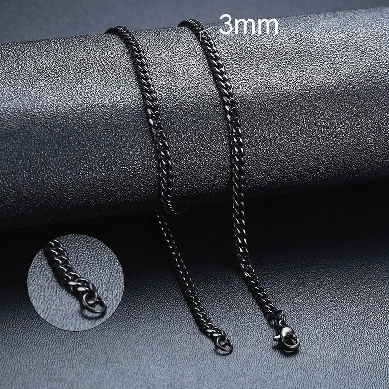 Cuban Chain Necklaces, Stainless Steel Curb Link Chain Collar,