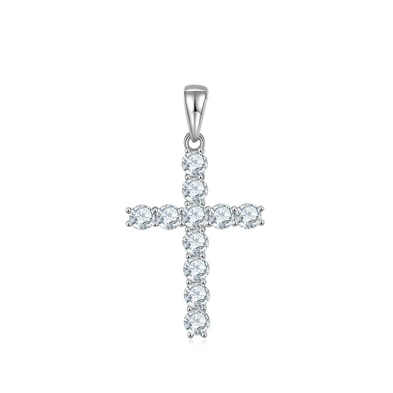 Moissanite Jewelry 925 Sterling Silver Cross Pendant D VVS