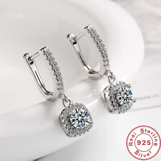 2CT Moissanite Hoop Earring 925 Sterling