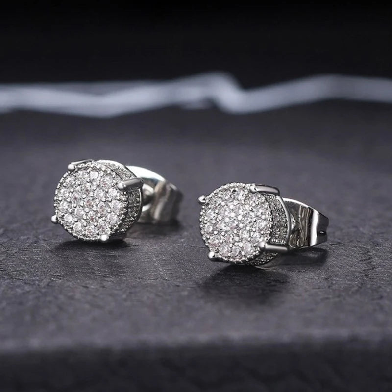 Stud Earrings Iced Out Zicron