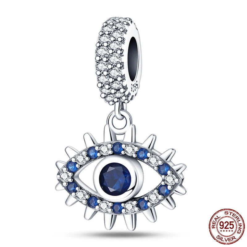100% Real 925 Sterling Silver Classic Devil's Eye Charms