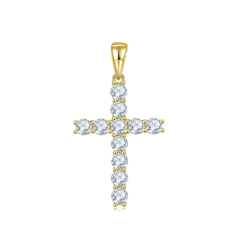 Moissanite Jewelry 925 Sterling Silver Cross Pendant D VVS
