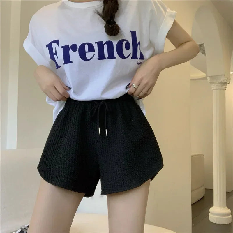 Women's Thin Style Loose Casual Large Size Wide Leg High Waist