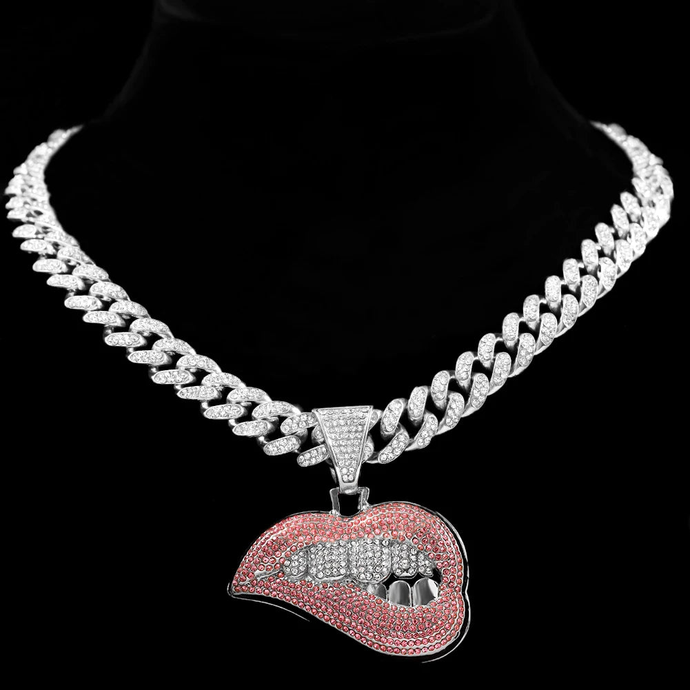 Men Women Necklace CZ Stainless steel Chain Necklace Pendant