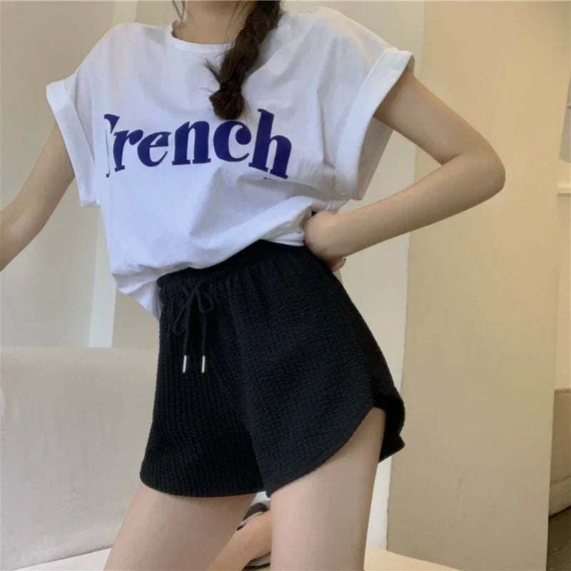 Women's Thin Style Loose Casual Large Size Wide Leg High Waist