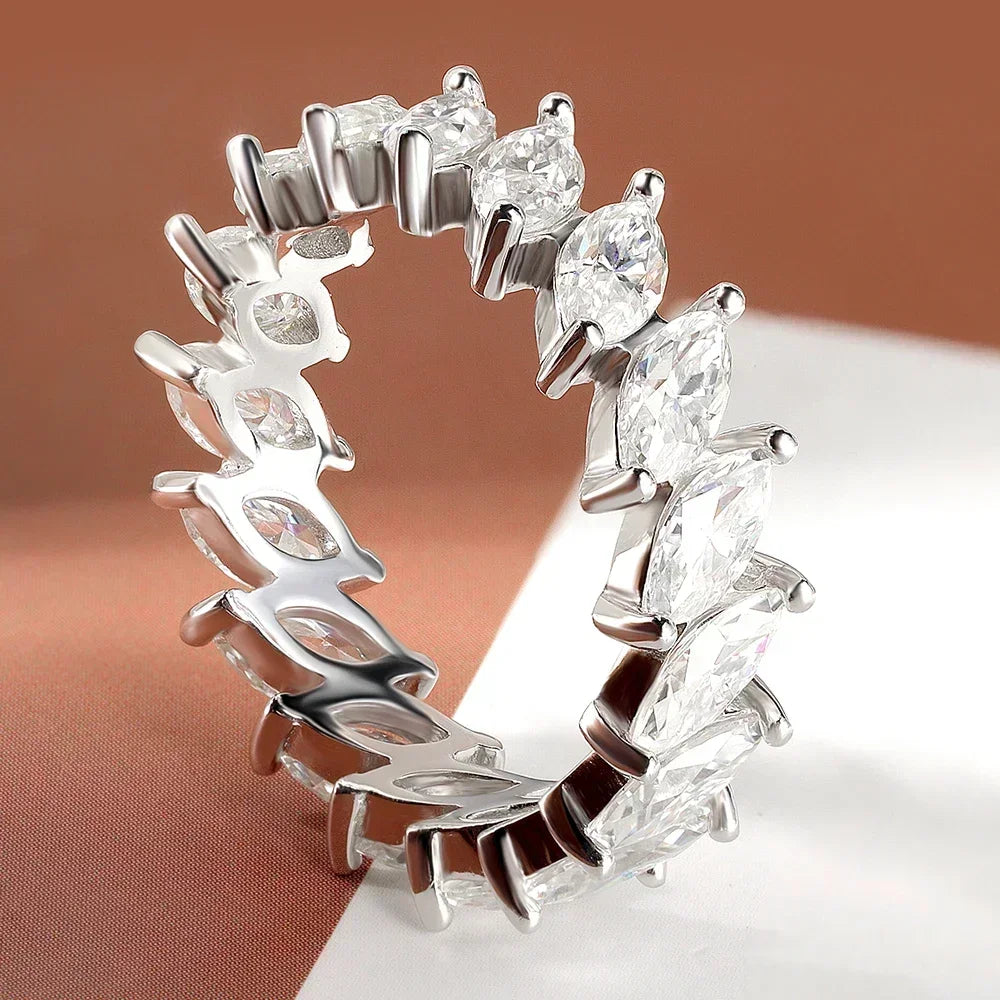 Marquise Cut Moissanite Eternity Ring Band