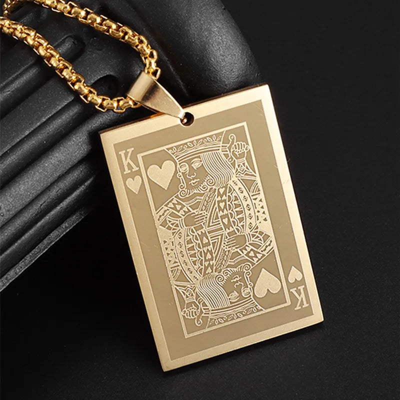 Gold Color Heart Playing Card