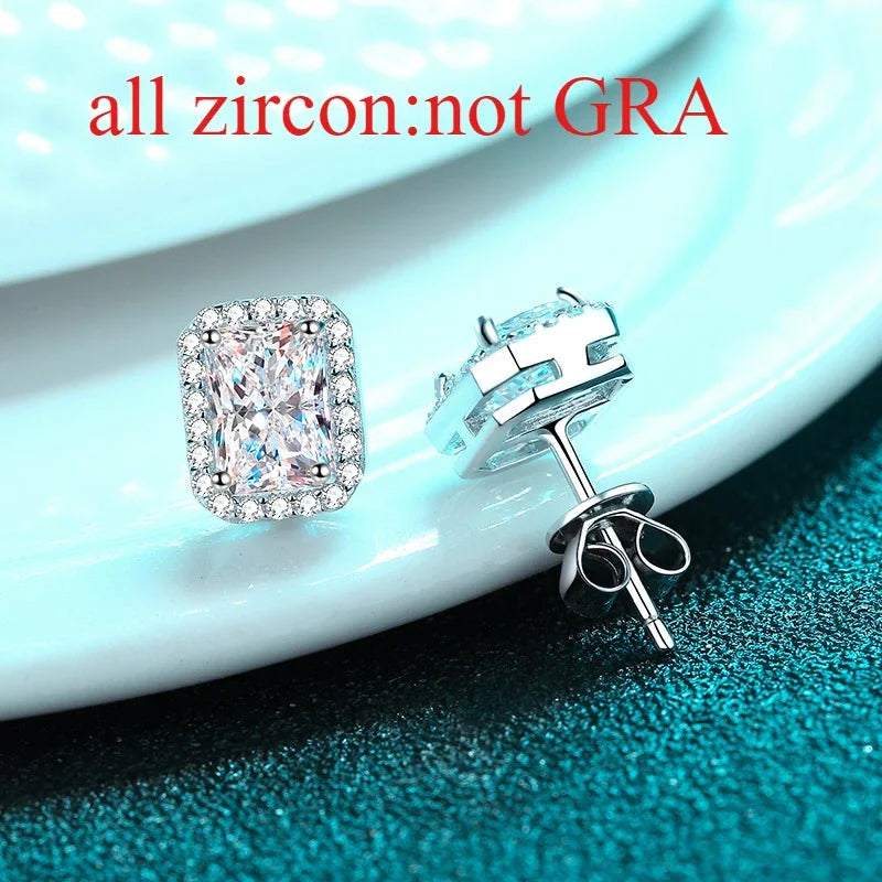 0.5CT 1CT 2CT Moissanite Stud Earrings