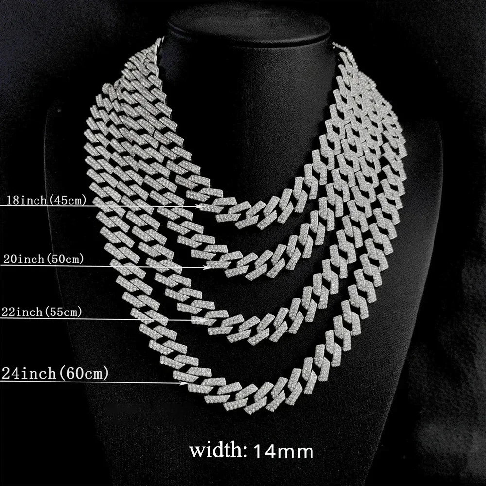 Full Moissanite Cuban Link Necklace Bracelet GRA Certified 100% 925 Sterling Silver