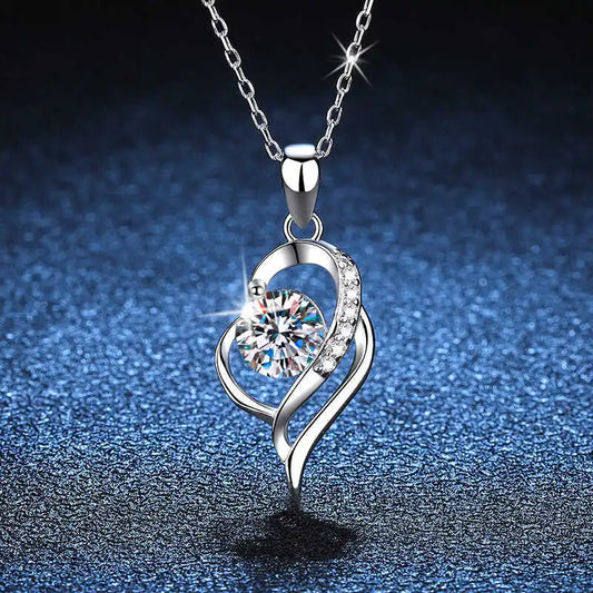 925 Sterling Silver Moissanite Necklace Pendant Chain