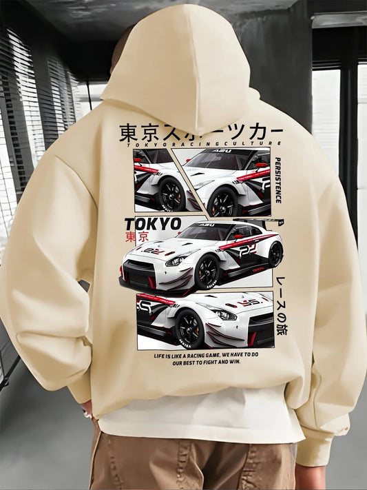 Mens Graphic Hoodie Racing Car Design