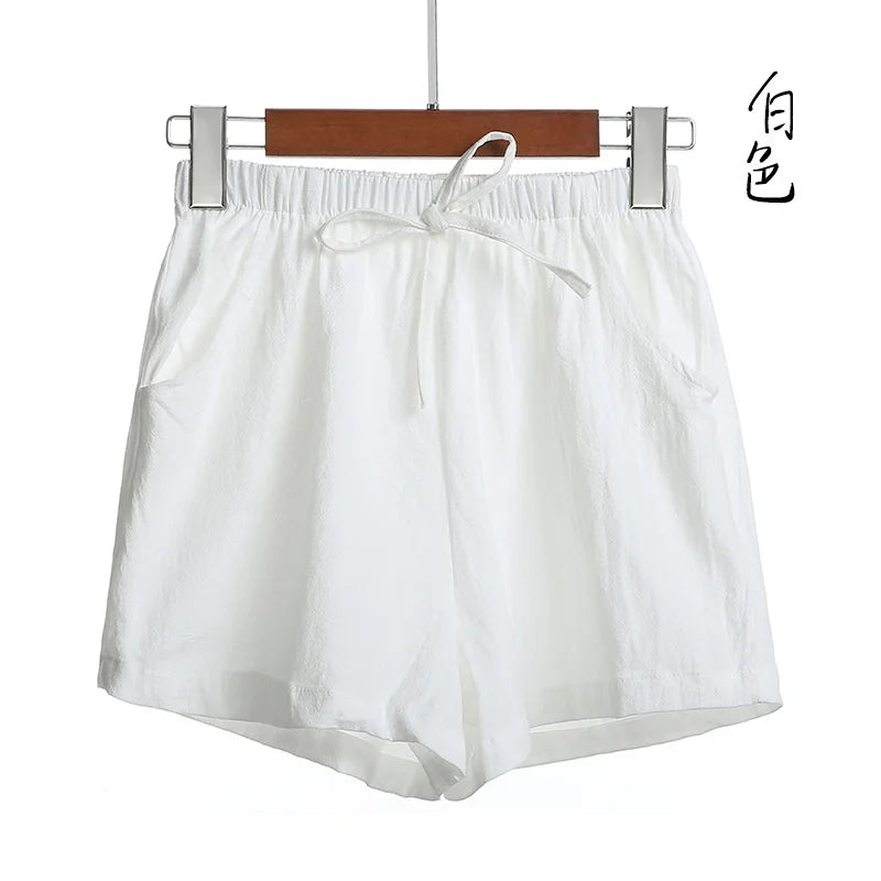 Cotton Linen Shorts Women Casual Workout Shorts